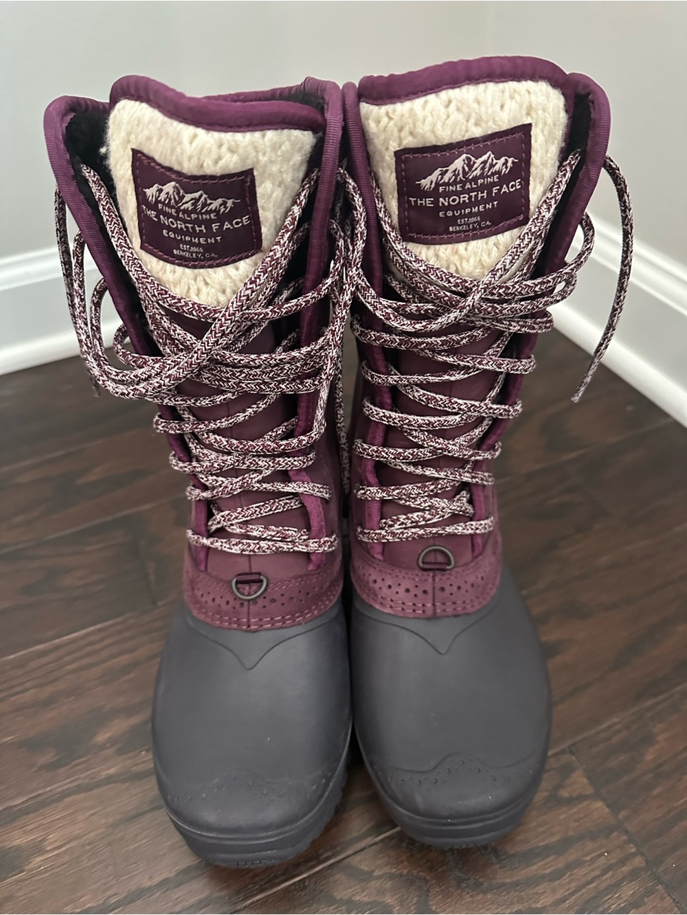 The North Face Women's Plum & Charcoal Winter Lace-Up Boots